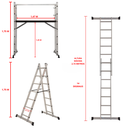 Ver imagem 2 de Escada Plataforma Andaime Multifuncional Alumínio 2,72 Metros