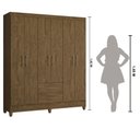 Ver imagem 3 de Guarda Roupa Casal 6 portas e 2 gavetas Panamá - Castanho Wood
