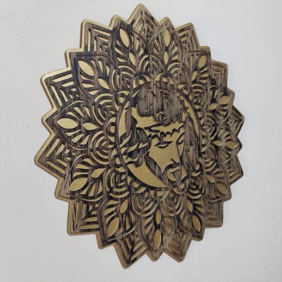 Mandala Jesus Cristo em MDF 60cm - 2