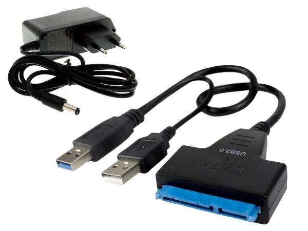 Cabo Adaptador SATA Ssd HD 2.5 e 3.5 para USB 3.0 com Fonte - 1