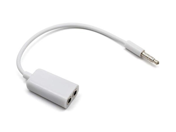 Cabo Adaptador P2 ( Macho ) para 2 Entradas P2 Estéreo ( Fêmea ) - Branco - 1