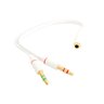 Cabo Adaptador P2 ( Fêmea ) para Fone e Microfone ( Macho ) - Branco - 2