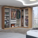 Ver imagem 2 de Guarda-roupa Casal Modulado Odisseia 9 Portas 2 Gavetas com Espelho Cinamomo/off White - Panorama Mó