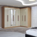 Ver imagem 3 de Guarda-roupa Casal Modulado Odisseia 9 Portas 2 Gavetas com Espelho Cinamomo/off White - Panorama Mó