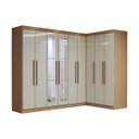 Ver imagem 1 de Guarda-roupa Casal Modulado Odisseia 9 Portas 2 Gavetas com Espelho Cinamomo/off White - Panorama Mó