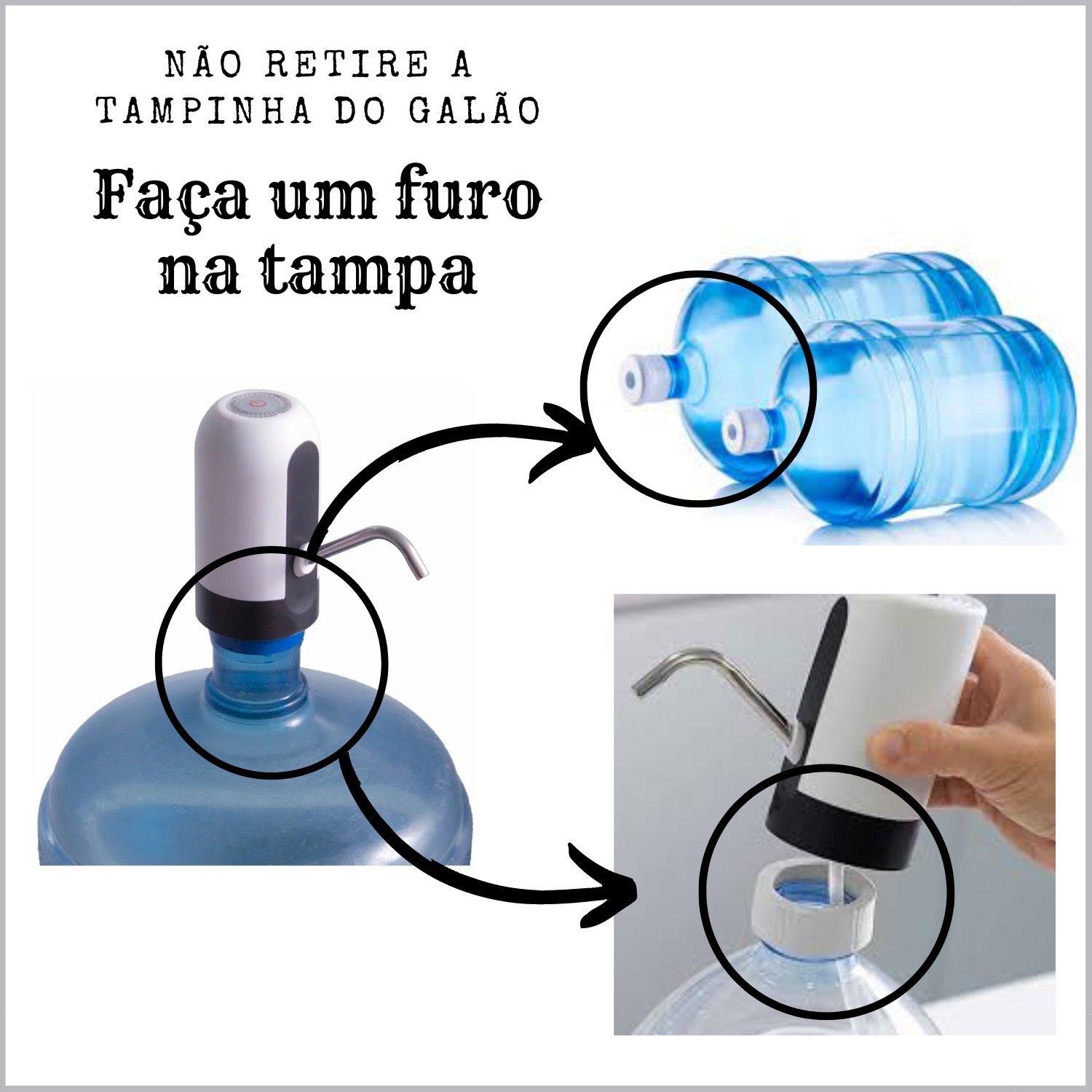 Bomba Elétrica Filtro Bebedouro P/ Galão de Água 20/10lts - 4
