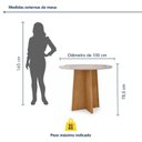 Ver imagem 3 de Conjunto Sala de Jantar 4 Lugares Redonda Tampo Vidro/MDF Mesa Celebrare e Cadeiras Athenas Marrom Amêndoa Clean/Off White/Couro Morano Avelã