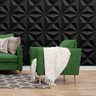 KIT 36 Placas 3D PVC Preto Decoração Revestimento PREMIUM de Parede e Teto (9m²) - ESTRELA - 3