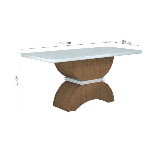 Conjunto Sala de Jantar Mesa Tampo MDF/Vidro e 6 Cadeiras Atenas Leifer - 3