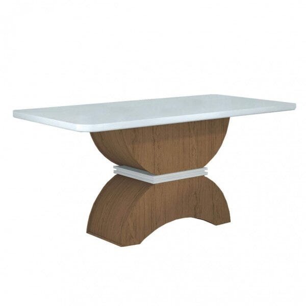 Conjunto Sala de Jantar Mesa Tampo MDF/Vidro e 6 Cadeiras Atenas Leifer - 2