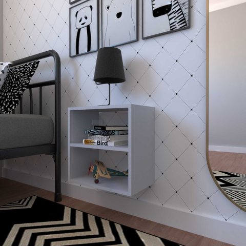 Nicho Cubo com Prateleira para Quarto Infantil Lema Kit Cubos