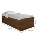 Ver imagem 3 de Cama Solteiro Baú Cinthya Malbec com Colchão