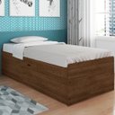 Ver imagem 1 de Cama Solteiro Baú Cinthya Malbec com Colchão