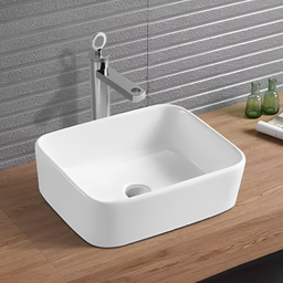 Cuba de Apoio Retangular 400x350x128mm Luxo Docol Branco Esmaltado - 2