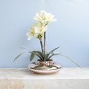 Ver imagem 5 de Arranjo de Flores Artificiais Amarílis Creme no Vaso Rose Gold | Linha Permanente Formosinha