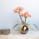 Ver imagem 7 de Arranjo Flores Artificiais Amarílis Rosa no Vaso Bronze