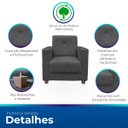 Ver imagem 3 de Kit Poltrona Cadeira para Sala Confortável Reforçada Veneza Suede
