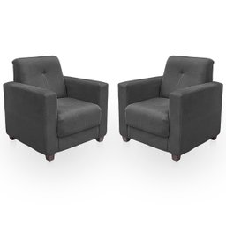Kit Poltrona Cadeira para Sala Confortável Reforçada Veneza Suede - 1