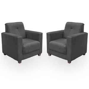 Kit Poltrona Cadeira para Sala Confortável Reforçada Veneza Suede