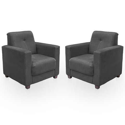 Kit Poltrona Cadeira para Sala Confortável Reforçada Veneza Suede