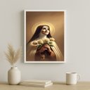 Ver imagem 1 de Quadro Santa Teresinha Das Rosas 33x24cm:moldura Branca