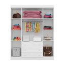 Ver imagem 2 de Guarda-Roupa Roupeiro Lis 4 Portas 3 Gavetas Branco Alto Brilho