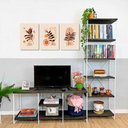 Ver imagem 1 de Rack de Tv Industrial 1,20m e Estante Torre Slim Tabaco e Branco