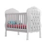 Berço Cama Realeza Branco Acetinado com Capitonê Branco - 1
