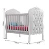 Berço Cama Realeza Branco Acetinado com Capitonê Branco - 4