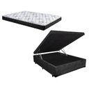 Ver imagem 1 de Cama Baú Casal Preto Suede + Colchão Espuma D28 138x188x15