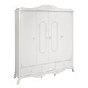 Ver imagem 1 de Guarda-Roupa Infantil Realeza 4 Portas 3 Gavetas Branco Acetinado Branco