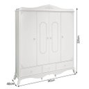 Ver imagem 3 de Guarda-Roupa Infantil Realeza 4 Portas 3 Gavetas Branco Acetinado Branco