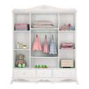 Ver imagem 2 de Guarda-Roupa Infantil Realeza 4 Portas 3 Gavetas Branco Acetinado Branco