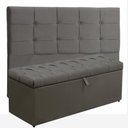 Ver imagem 1 de Kit Cabeceira Ana Luisa+ Calçadeira Itália Solteiro 90 CM Suede Cinza - D A Decor