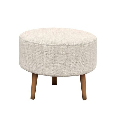 Puff Anne Tecido Linho Cinza