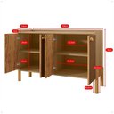 Ver imagem 2 de Aparador 4 Portas Moderno Buffet Organizador Louças Cantinho do Café Decoração Sala Cozinha Rpm