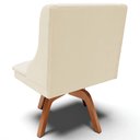 Ver imagem 6 de Kit 2 Cadeiras Decorativas Sala de Jantar Base Giratória de Madeira Firenze Veludo Bege/Natural G19 