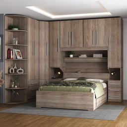 Dormitório de Casal sem Cama 1219s Castanho - 3