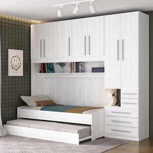 Dormitório de Solteiro Transversal 1326 Direito Carvalho Claro