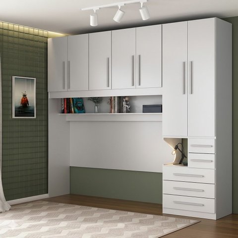 Guarda Roupa de Solteiro sem Cama 1326s Direito Branco