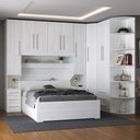Ver imagem 1 de Guarda Roupa de Casal de Canto com Cama 1219 Carvalho