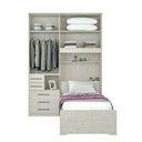 Ver imagem 2 de Guarda Roupa de Solteiro com Cama 1225 Carvalho Claro