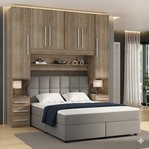 Dormitório de Casal sem Cama 1220s Castanho