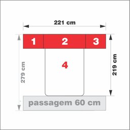 Dormitório De Casal Sem Cama 1220S Castanho - 3