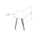 Ver imagem 2 de Mesa Lateral Redonda Branco Pés de Madeira Lilies Móveis