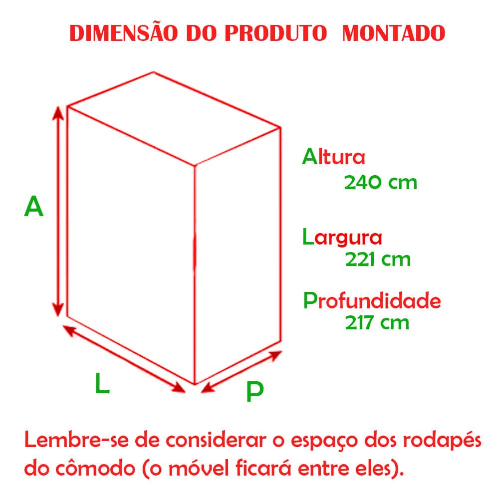 Dormitório De Casal Sem Cama 1220S Carvalho Claro - 4