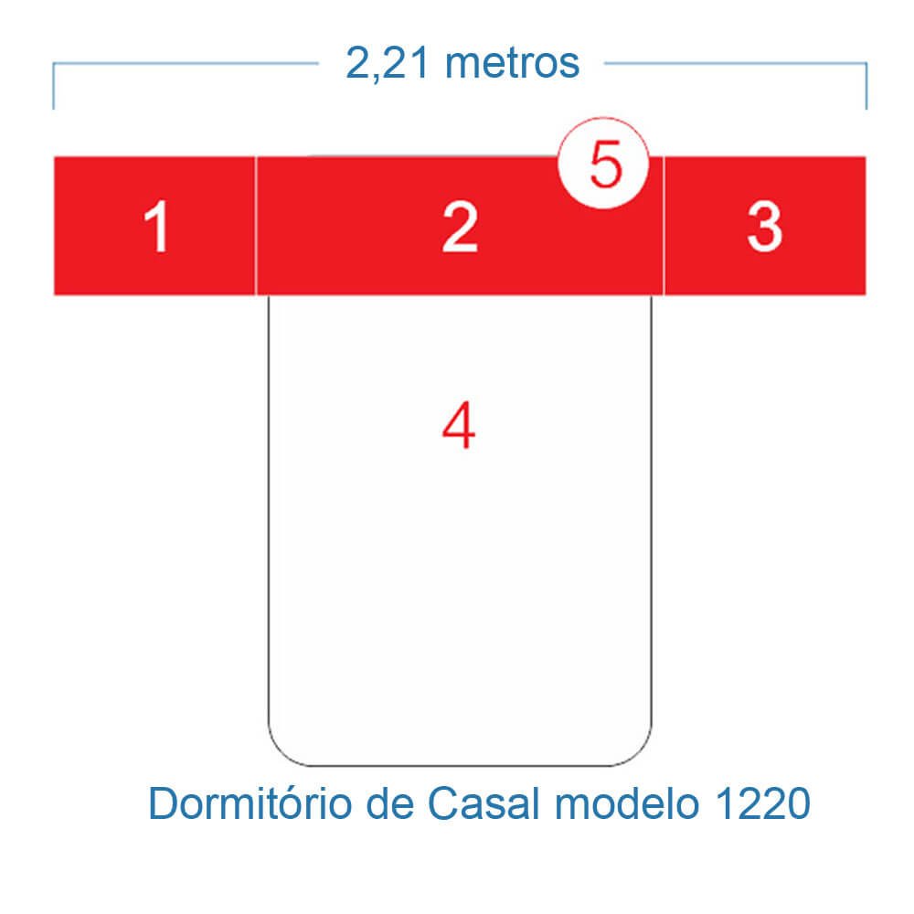 Dormitório De Casal Sem Cama 1220S Carvalho Claro - 5