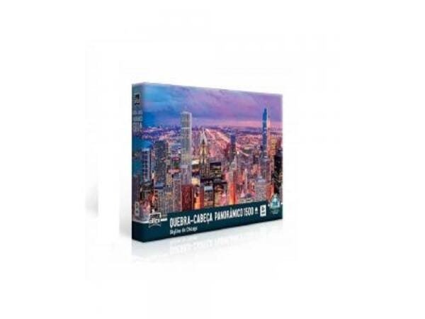 Quebra Cabeça Puzzle Panorâmico 1500 Peças Skyline de Chicago - 1