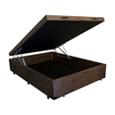 Ver imagem 3 de Cama Box Baú Casal Suede Marrom 138x188