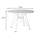 Ver imagem 2 de Mesa Eiffel Redonda 110Cm Tampo De Madeira Branco Com Base De Ferro Branco - Cor: Branco